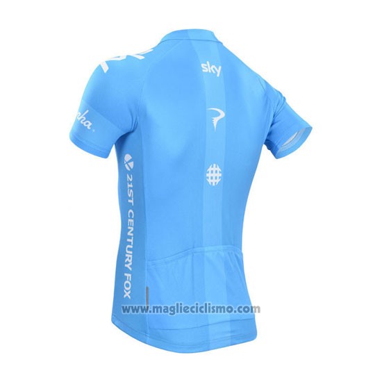 2014 Abbigliamento Ciclismo Sky Celeste e Bianco Manica Corta e Salopette